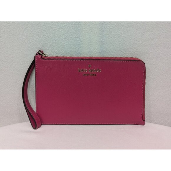 Kate Spade Staci Medium L Zip Wristlet Wallet Pouch Pink - Picture 1 of 12
